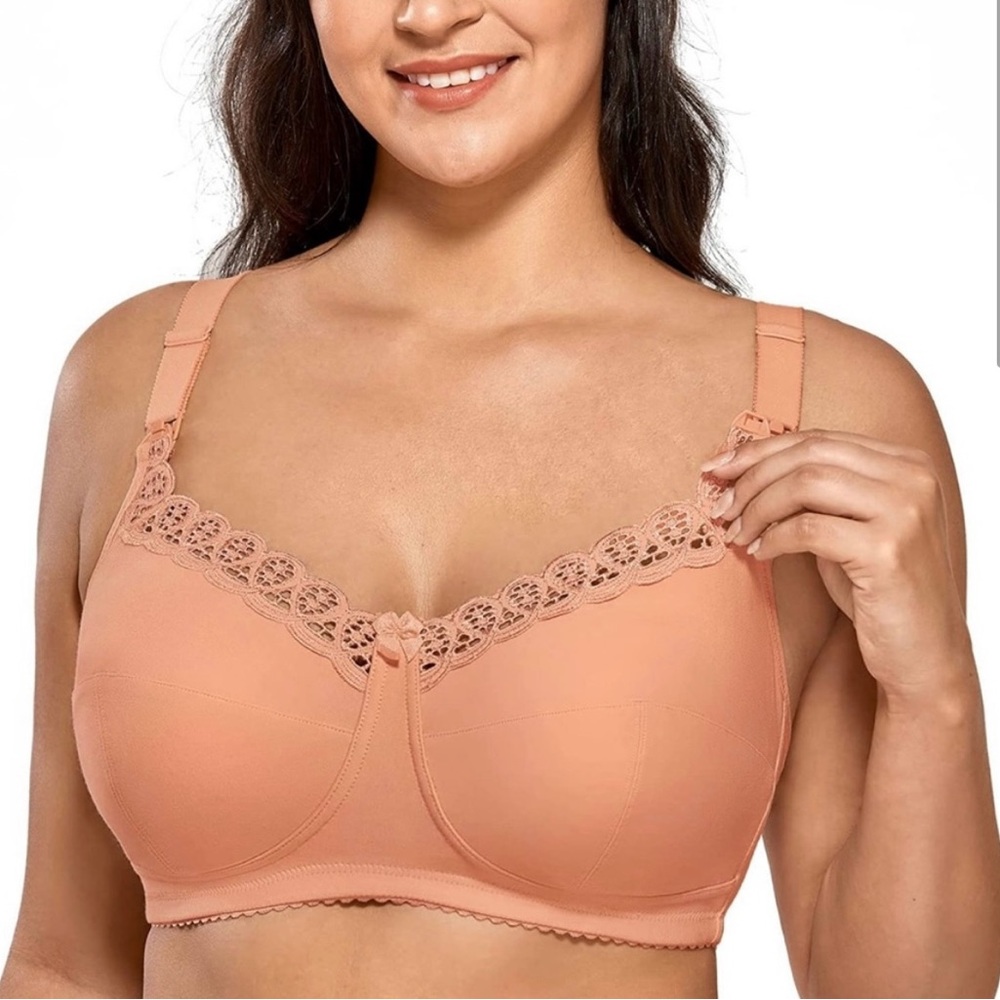 Gratlin Plus Size Wireless Nursing Bra in Terracotta